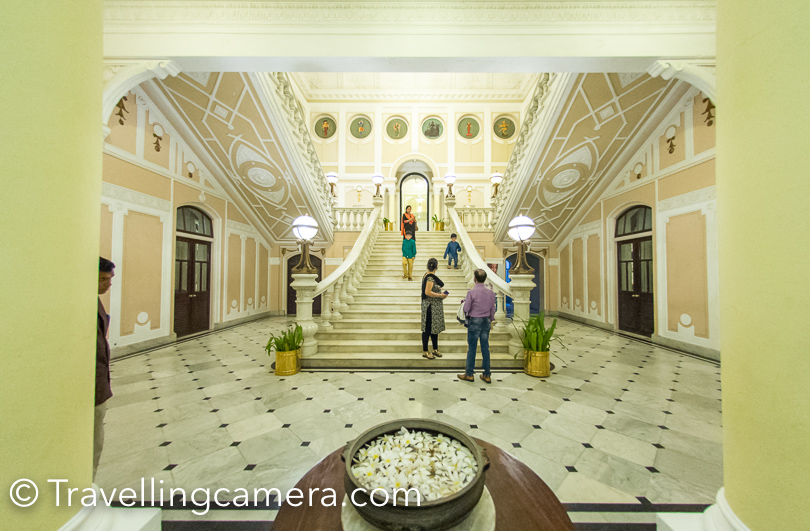 Lalitha Palace has grand reception and everyone was welcomed with showers of flower petals and tilak.