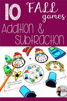 10 fall games for addition and subtraction