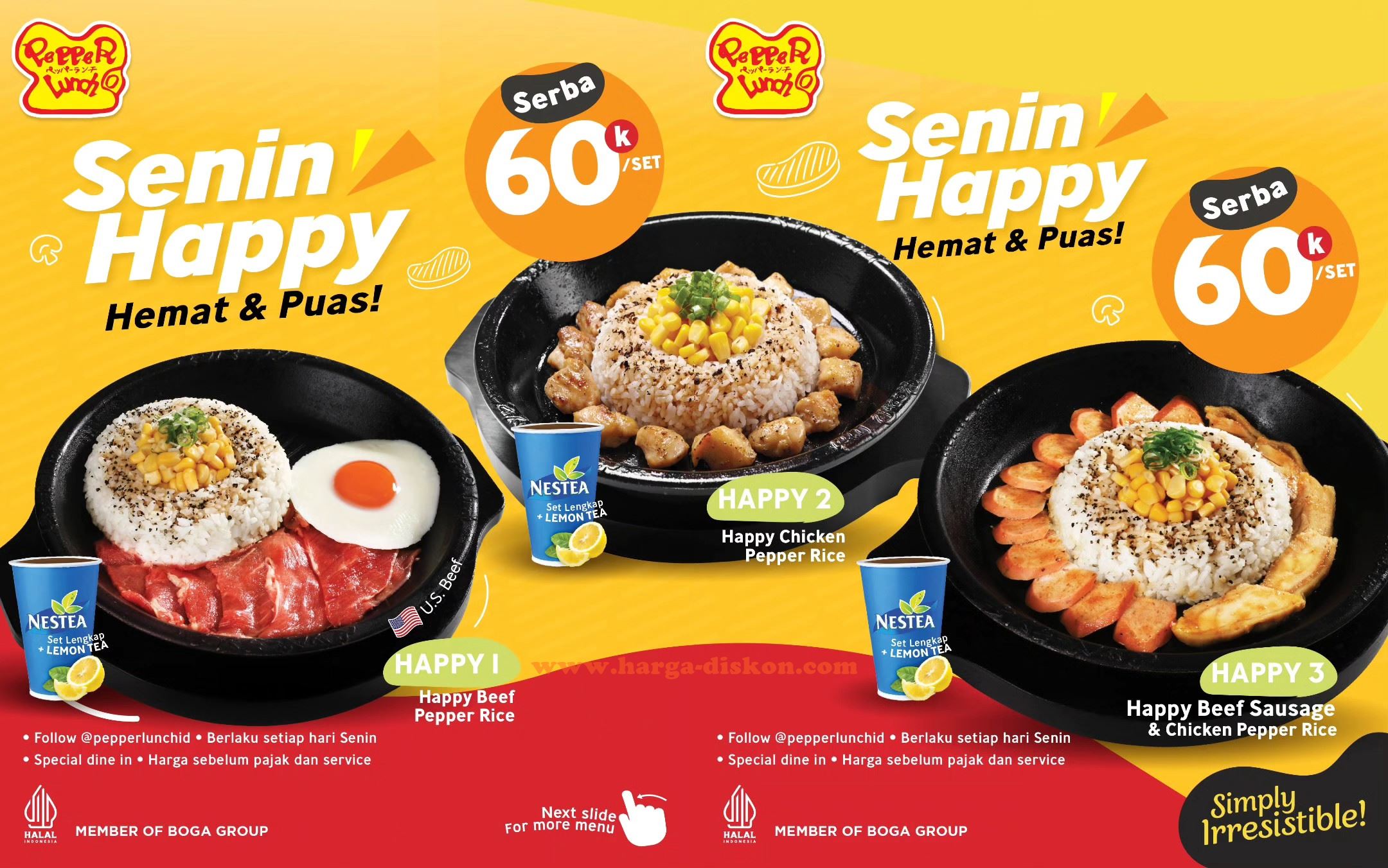 Promo PEPPER LUNCH Serba Rp60.000 Setiap Senin