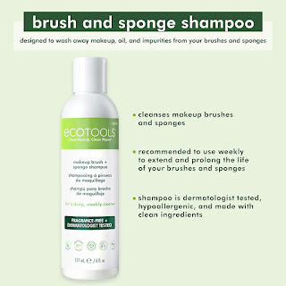 EcoTools Professional Makeup Cleaner for Makeup Brushes, Brush and Makeup Beauty Sponge Cleansing Shampoo, Fragrance Free, Hypoallergenic, Paraben Free, 6 fl.oz./ 177 mL Bottle