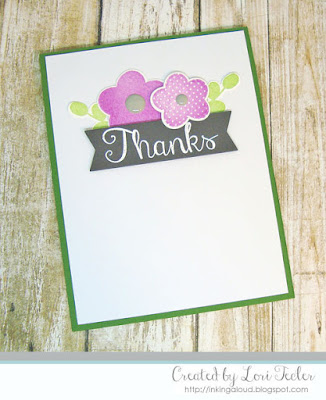 Petals 'n Posies Thanks card-designed by Lori Tecler/Inking Aloud-stamps and dies from Reverse Confetti