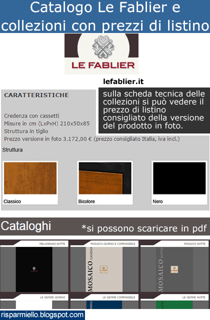 catalogo le fablier con prezzi