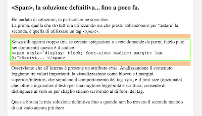 rappresenta uno screenshot della bozza del post.