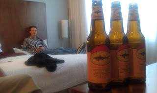 relaxing with Dogfish Head beer