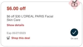 $6.00/$30.00 Loreal skin care CVS crt store Coupon (Select CVS Couponers)