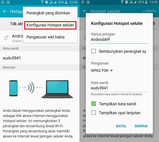 Cara Pasang Password & Mengubah Nama Hotspot WiFi di HP Samsung