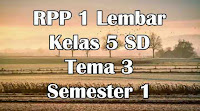 rpp 1 lembar kelas 5 tema 3