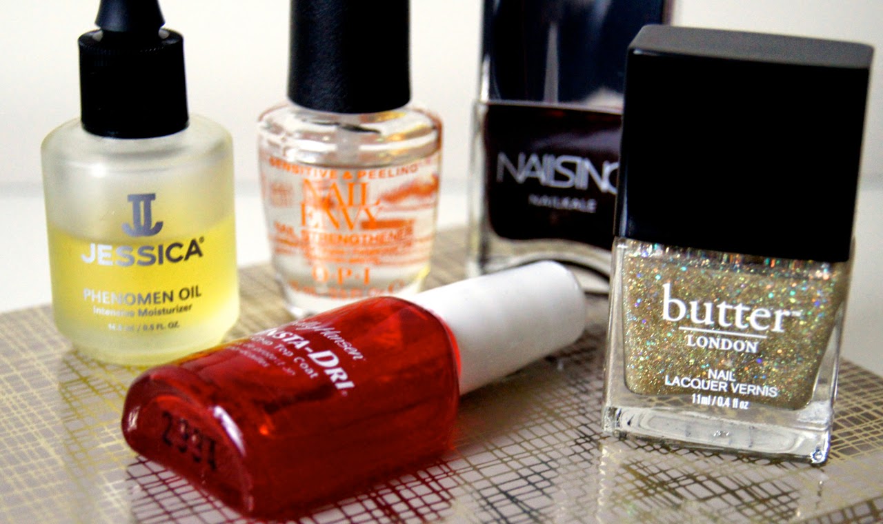 2014 nail product favourites nail oil base coat top coat plain polish glitter polish