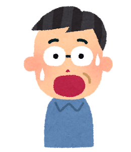中年男性の表情のイラスト「驚いた顔」