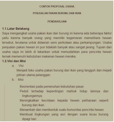 Contoh Proposal Usaha Yang Lengkap - Contoh Z