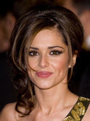 Updo hairstyle with minimal fringe. Cheryl Cole 