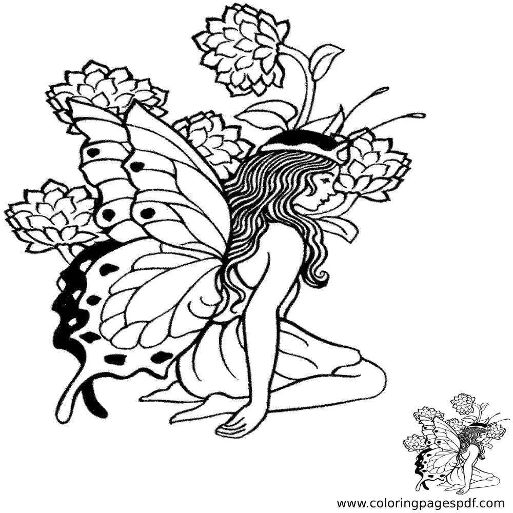 Coloring Page Of A Flower Fairy