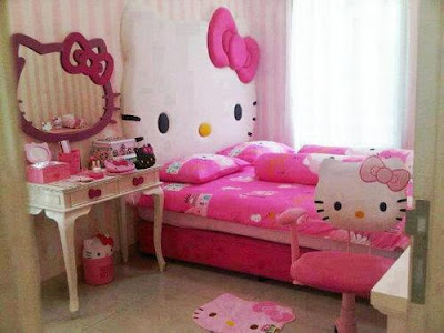 desain kamar tidur hello kitty terbaru