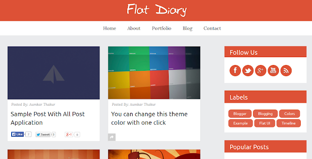 Flat Diary Responsive Blogger Template