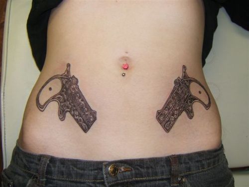 Tattoo Ideas On Hip. Gun Hip Tattoos