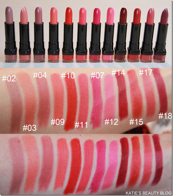 BOURJOIS ROUGE LIPSTICK SWATCHES2