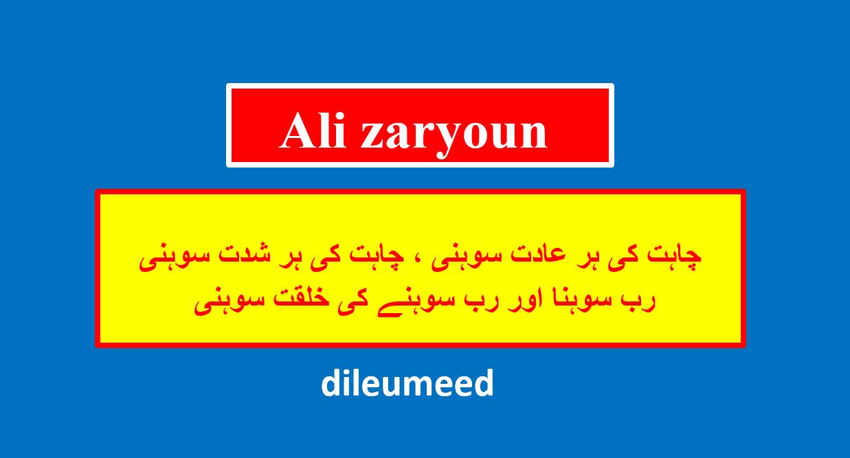 Ali zaryoun,sufia poetry,Rab Sohran, rab sohna aur rab sohney ki khalqat sohni,