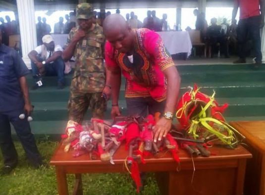 Photos Of Weapons and Charms Recovered From Cultists In Rivers State 