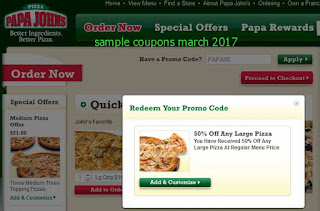 Papa Joes Pizza coupons for march 2017