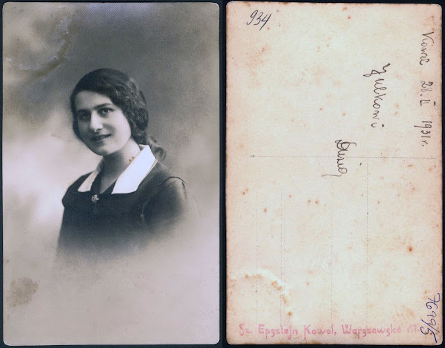  1931. Ковель. Sz Эпштейн, Варшавская 61 / Kowel, Poland, A photograph of Duzia Yulkowicz, 28-02-1931.