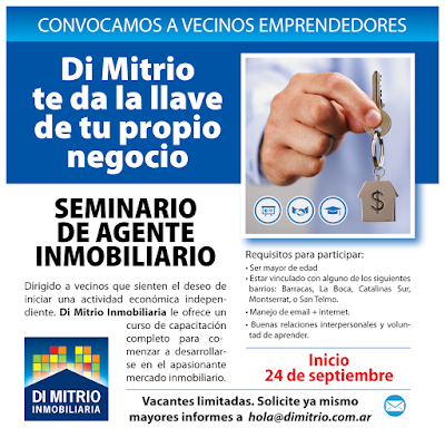 Inmobiliaria Di Mitrio lanza en Septiembre el 11º Seminario de Agente Inmobiliario