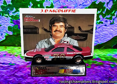 J.D. McDuffie #70 Racing Champions 1/64 NASCAR diecast blog die Rumple Classic Trophies Son's Watkins Glen