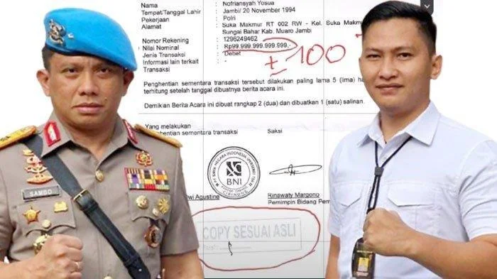 Fantastis! Beredar Dokumen yang Menginformasikan Saldo Rekening Brigadir J Rp 100 Triliun di BNI