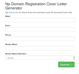 cover letter generator for domain registration