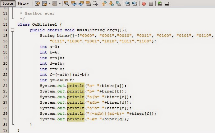 Contoh Penggunaan Operator Pada Pemrograman Java ~ Yusi 