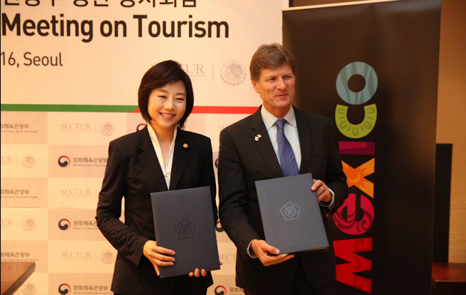 México y Corea del Sur firman convenio de cooperación turística