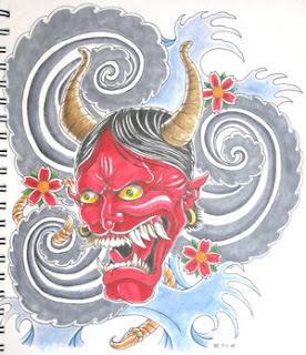 Japanese Tattoo With Image Japanese Mask Tattoos Especially Japanese Hannya Mask Tattoo Design 9