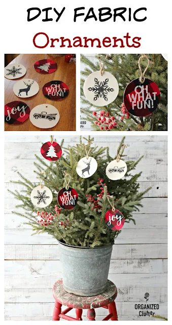 DIY Fabric Ornaments With Stencils From Joann Fabrics #rusticChristmas #stencil #ornaments #sprucetops