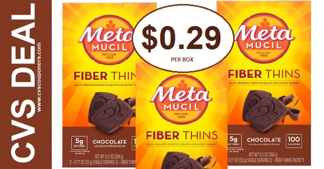 Metamucil Fiber Thins CVS Deal $0.29 12-27-1-2