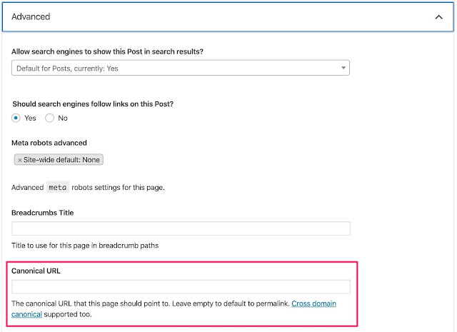 Mengatur url canonical di wordpress