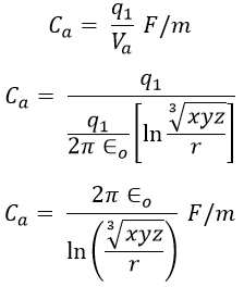 Capacitance of Three Phase Transmission Line