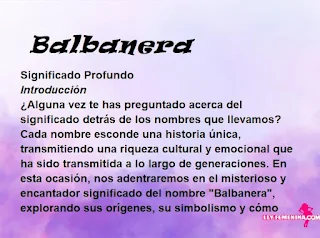 significado del nombre Balbanera