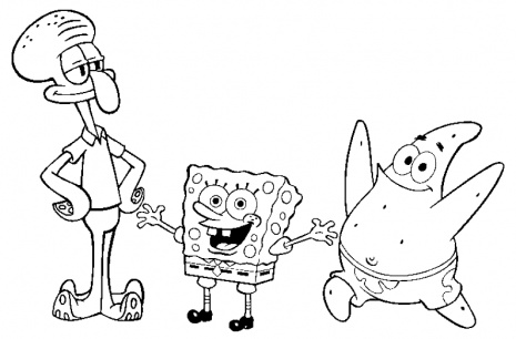 Spongebob Coloring Sheets on Spongebob And His Two Friends Coloring Pages    Disney Coloring Pages