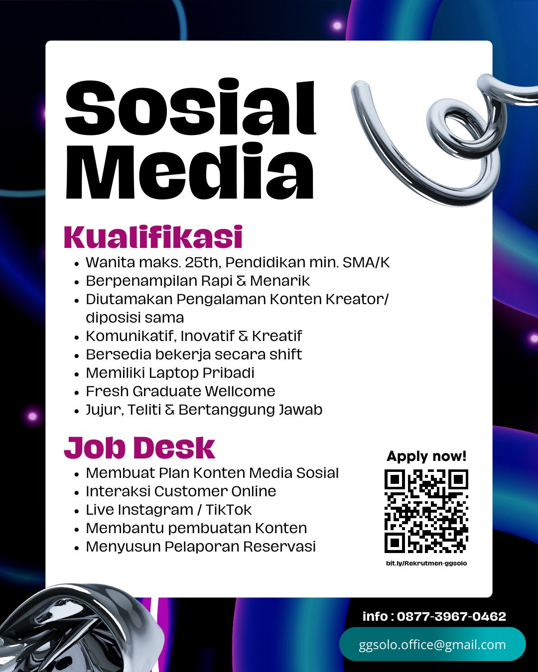 Loker GGSolo Terbaru April 2024