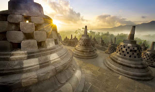 Sunset in Borobudur Temple