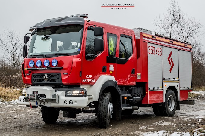  Nowy samochód ratowniczo- gaśniczy Renault Ranger D16  z OSP Brzezna 