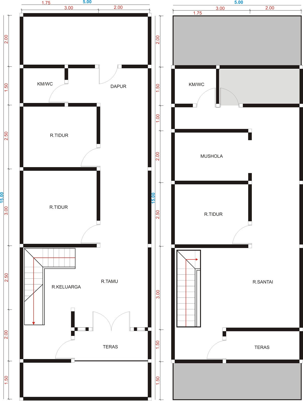  Contoh  Gambar  Desain Rumah  Ukuran 5 X 15 Informasi 