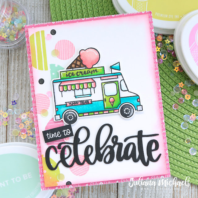 Time To Celebrate Ice Cream Card by Juliana Michaels featuring Catherine Pooler Designs available at Scrapbook.com