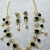 Beautiful Cz and green stones studedd Necklace