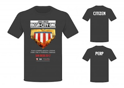 San Diego Comic-Con 2017 Exclusive Judge Dredd Mega-City One TV Series T-Shirts by 2000 AD