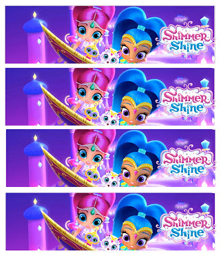 Shimmer and Shine water bottle labels