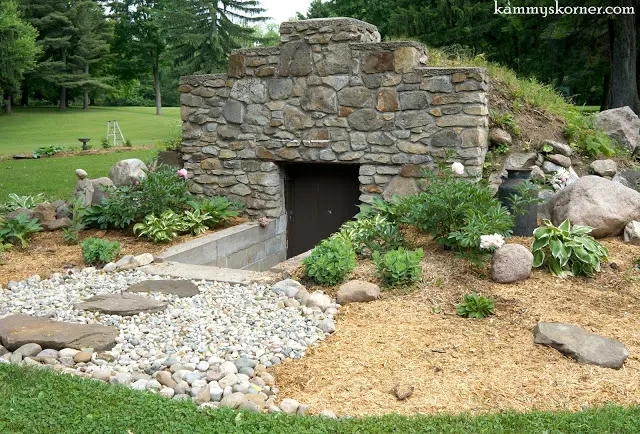 root cellar with landscaping