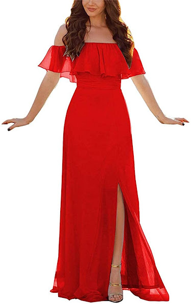 Good Quality Red Chiffon Bridesmaid Dresses