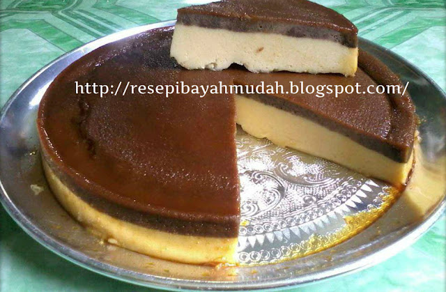 Resepi: Puding Roti Karamel Lapis Coklat