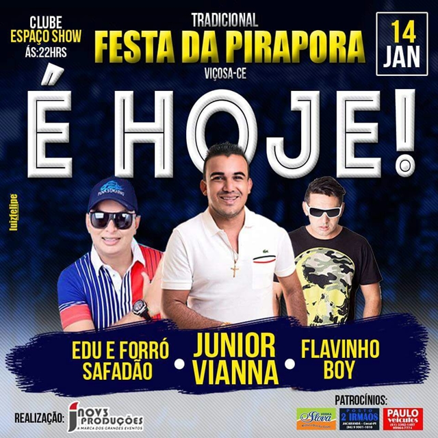 É HOJE! O show mais esperado do ano na tradicional Festa da Pirapora com o cantor Junior Vianna