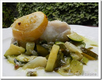 poisson citron confit courgettes